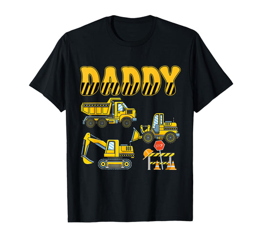 Funny Daddy Construction Excavator Kids Boy Family Set T-Shirt