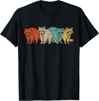 Retro Vintage Raccoon Funny Gifts For Men Women Boy Girl Kid T-Shirt