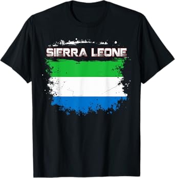Vintage Patriotic Sierra Leonian Flag Sierra Leone T-Shirt
