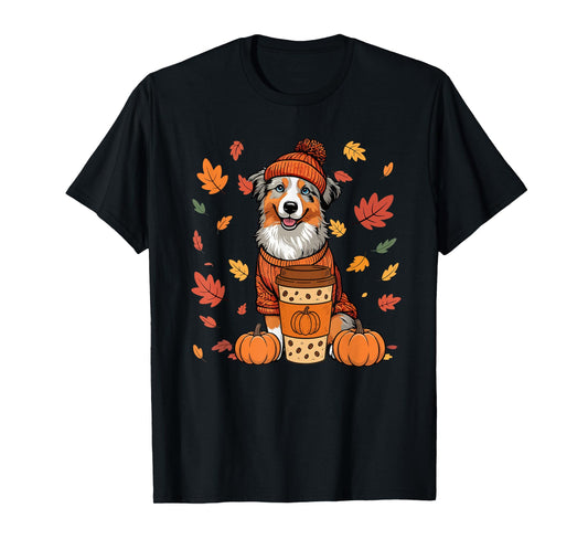 Aussies Wearing Sweater Coffee Thanksgiving Autumn Owner T-Shirt