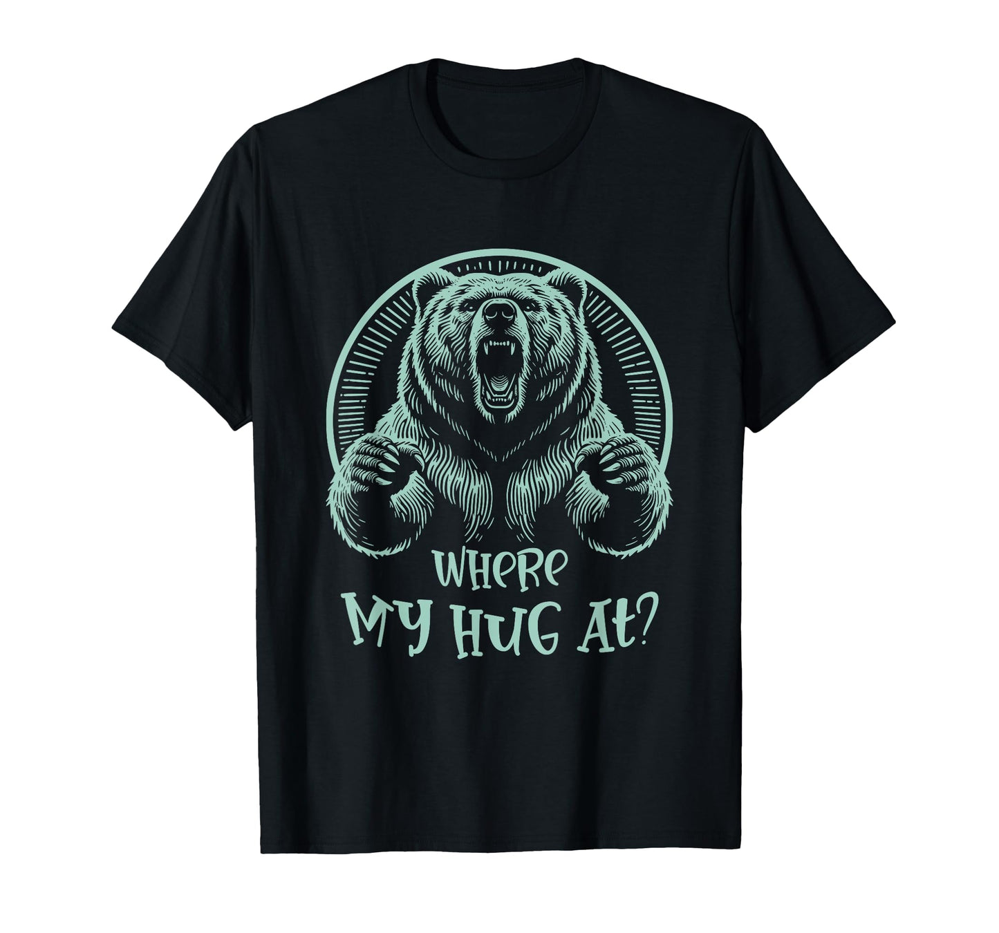 Grizzly Bear s 'Where My Hug At?' s 'Woodcut Style' T-Shirt