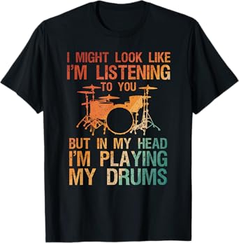 Funny Drummer Art For Men Women Drum Player Percussion Lover T-Shirt