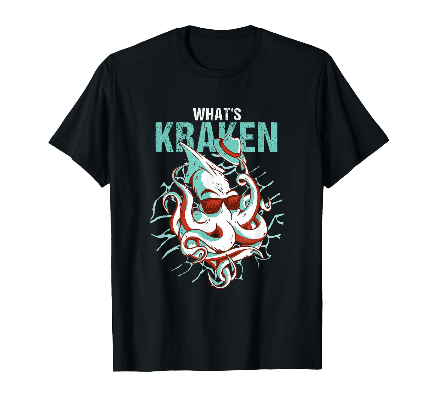 Kraken Ocean Monster Diver Surfer Beach Lover What's Kraken T-Shirt