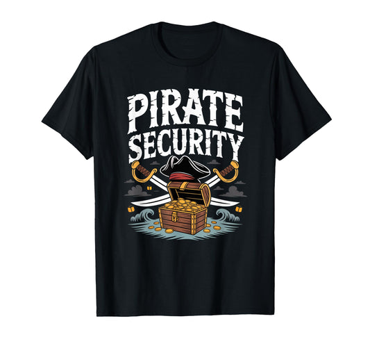 Pirate Security Funny Halloween Costume Dad Mom Group Humor T-Shirt