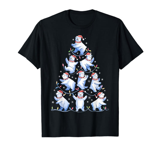 Polar Bear Christmas Tree Funny Ice Bear Holiday T-Shirt