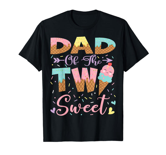 Dad Of The Two Sweet 2Nd Birthday Summer Ice Cream T-Shirt