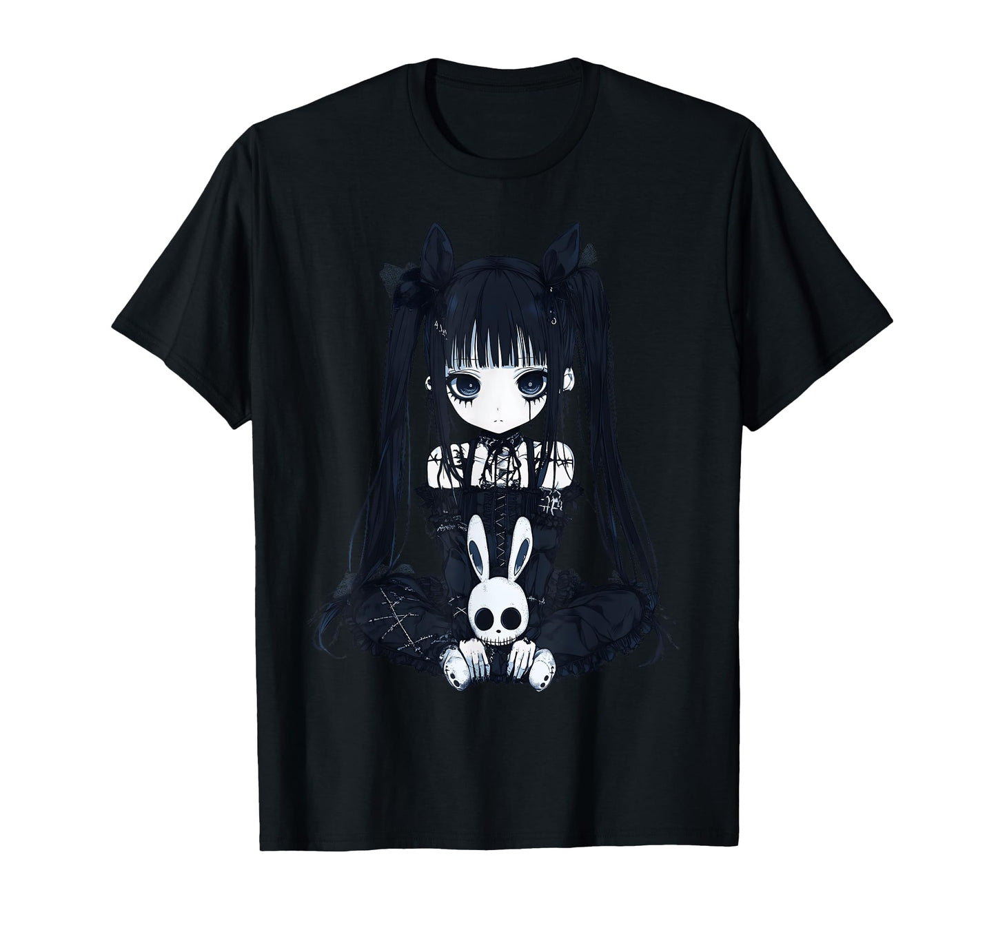 Anime Girl Goth Bunny Grunge Gothic Cute E-Girl Outfit T-Shirt