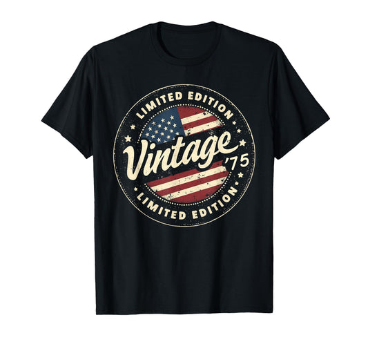 Vintage 50th birthday men Born 1975 50 years old Bday mens T-Shirt