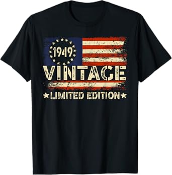 Vintage 1949 Limited Edition 75 Year Old Gifts 75th Birthday T-Shirt