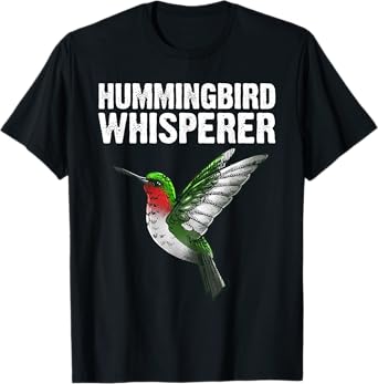 Cute Hummingbird Art For Men Women Bird Watcher Bird Lover T-Shirt