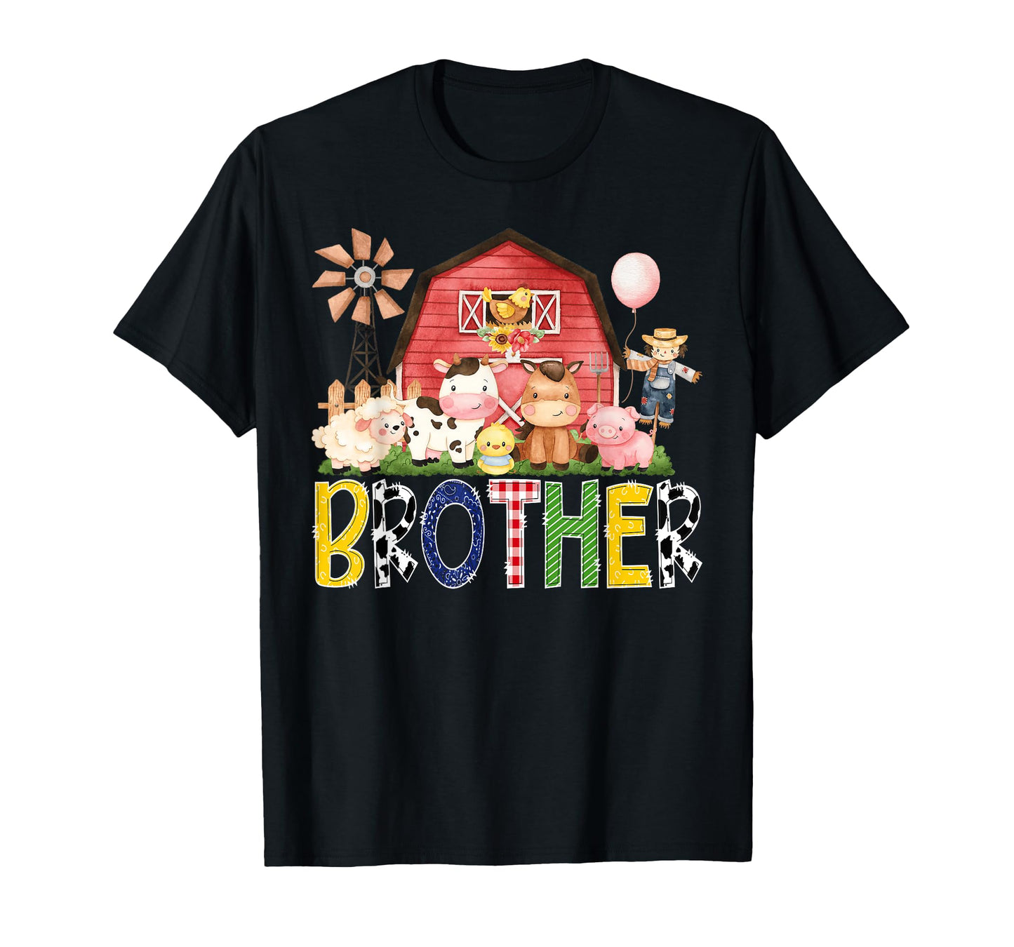 Brother Of The Birthday Boy/Girl/Kids Red Farm Cow T-Shirt