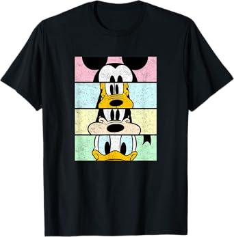 Disney Mickey And Friends Group Comic Panels Distressed T-Shirt