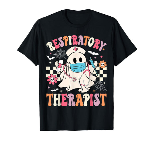 Groovy Spooky Respiratory Therapist Halloween RT Nurse T-Shirt