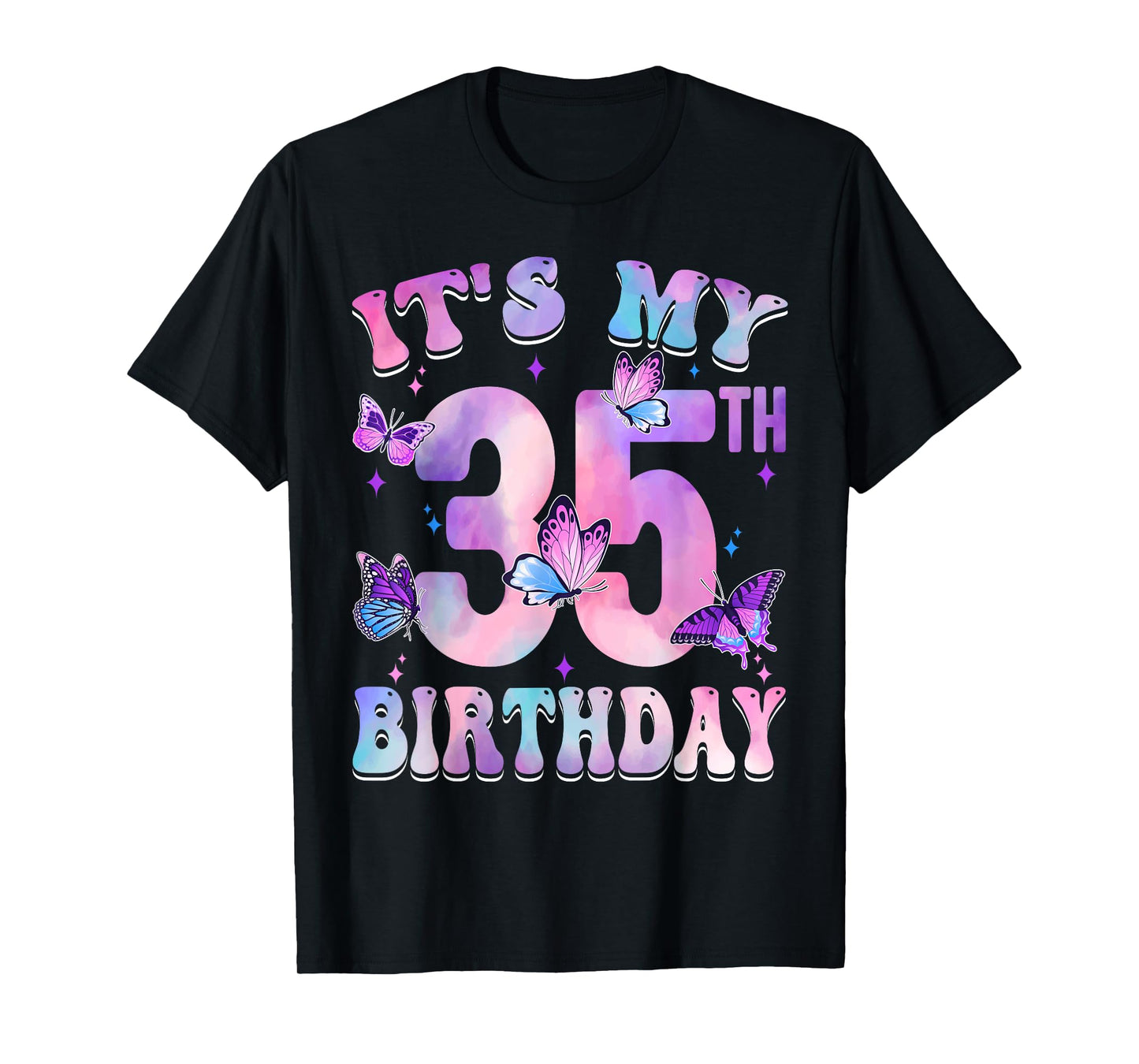 It's My 35th Birthday Butterfly Theme 35 Year Old Party Girl T-Shirt