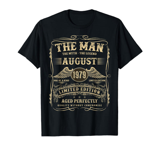 August 1979 46 Year Old Birthday Gifts For Men 46th Bday T-Shirt