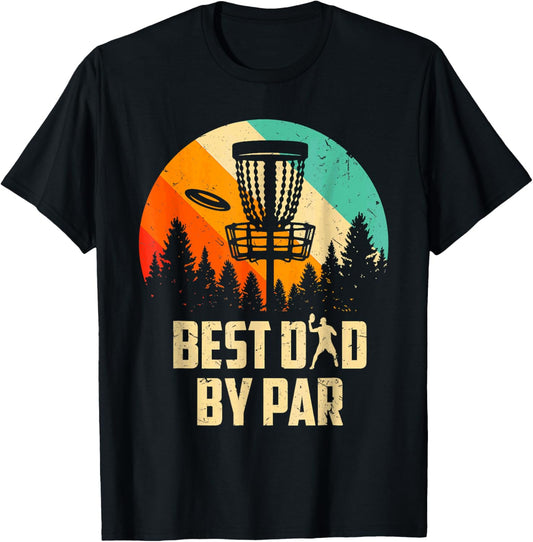 Men Vintage Best Dad By Par Disc Golf Dad Fathers Day T-Shirt