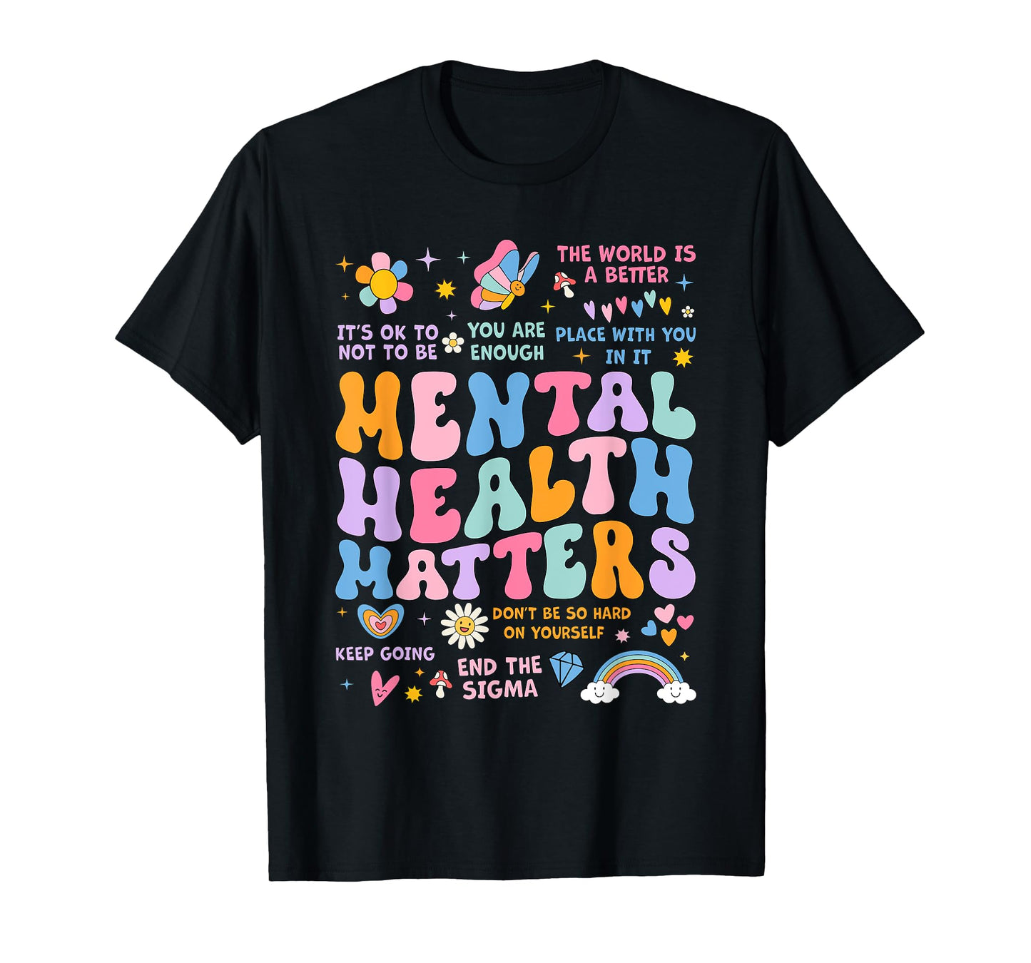 Mental Health Matters Support Squad Groovy Men Women Kids T-Shirt