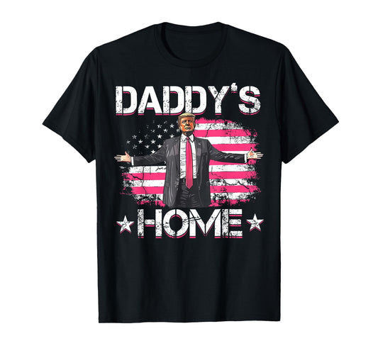 American Flag Daddy's Home Trump 2024 Patriotic T-Shirt