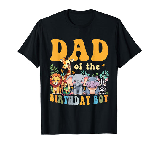 Dad of the Birthday Boy Kids Safari Jungle Animal Matching T-Shirt