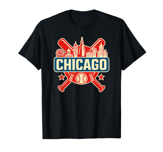 Chicago Vintage Style Baseball tee, Chicago Baseball T-Shirt