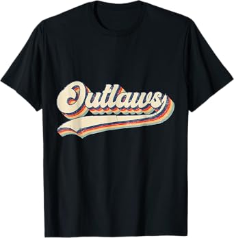 Outlaws Sports Name Vintage Retro For Men Women Boys Girls T-Shirt
