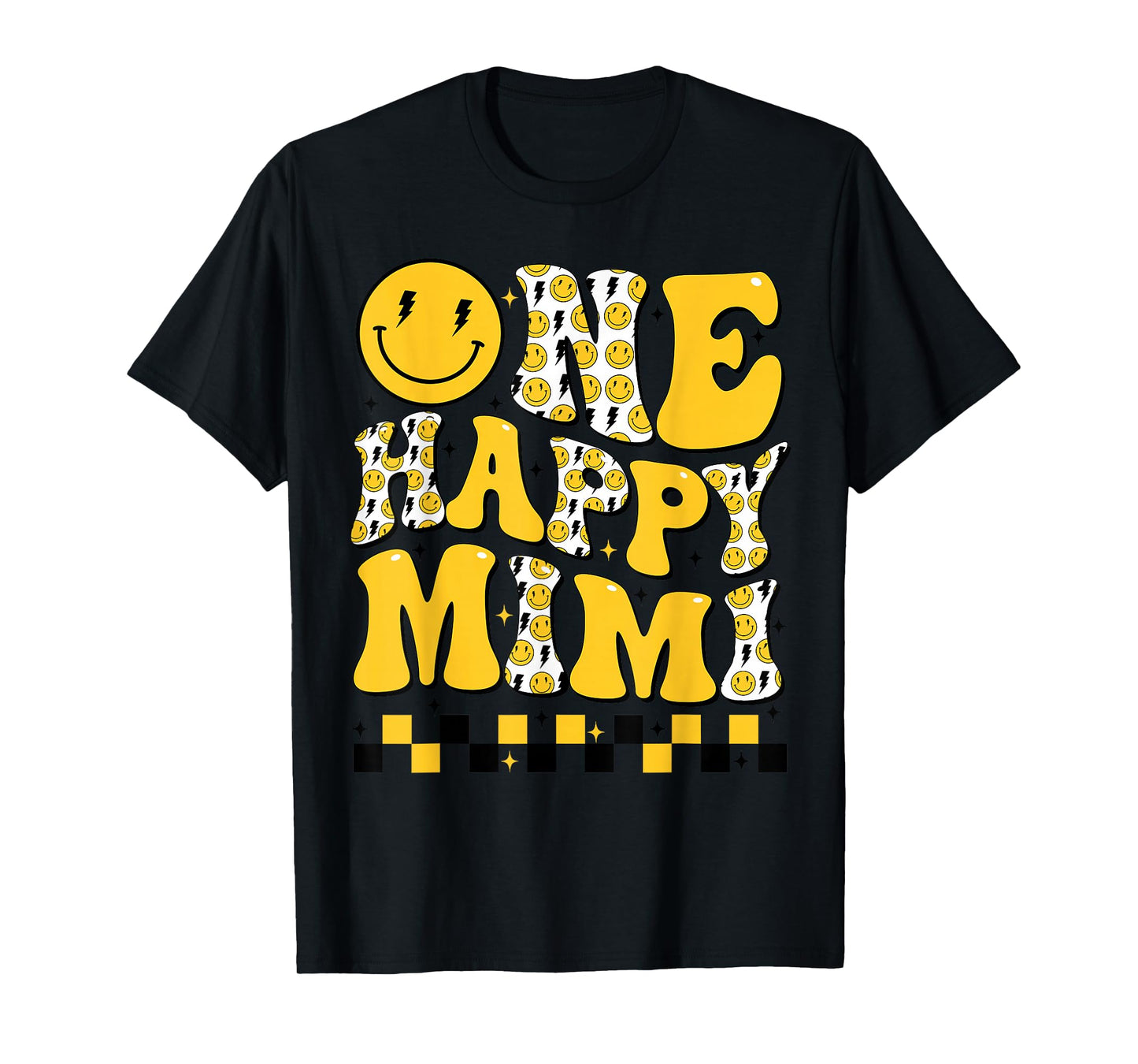 One Happy Mimi 1st First Smile Face Birthday Family Matching T-Shirt