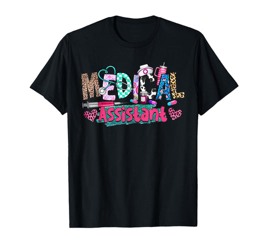 CMA Medical Assistant Nurse Leopard Stethoscope Women Men T-Shirt