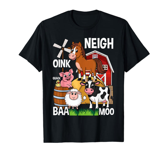 Cute Farm Animals With Sounds T-Shirt
