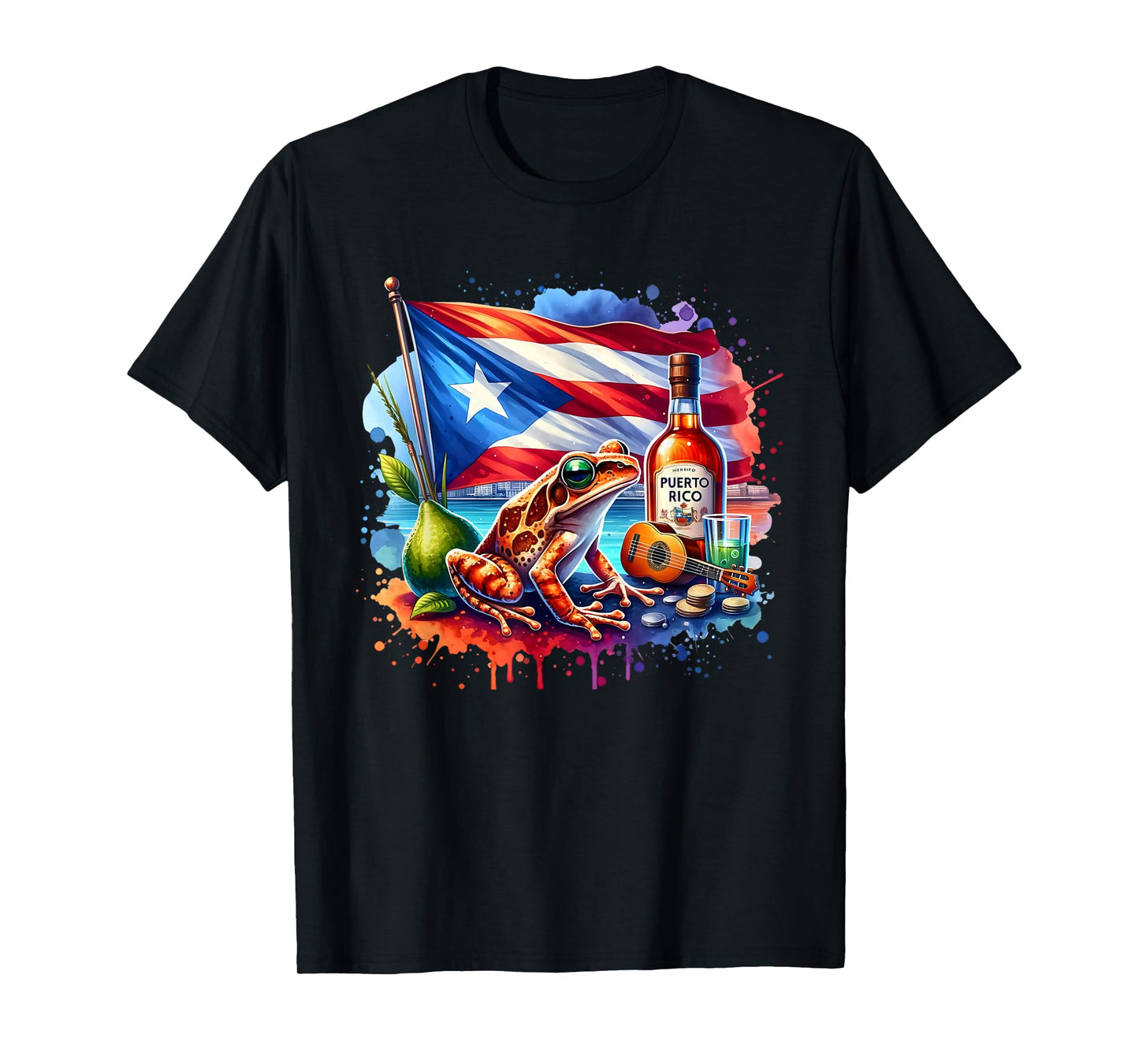 Coqui Frog Puerto Rico Puerto Rican Flag Heritage Month T-Shirt