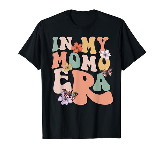 Retro Groovy In My Momo Era Butterfly Mother's Day T-Shirt
