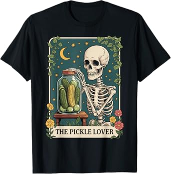 The Pickle Lover Tarot Card Skeleton T-Shirt