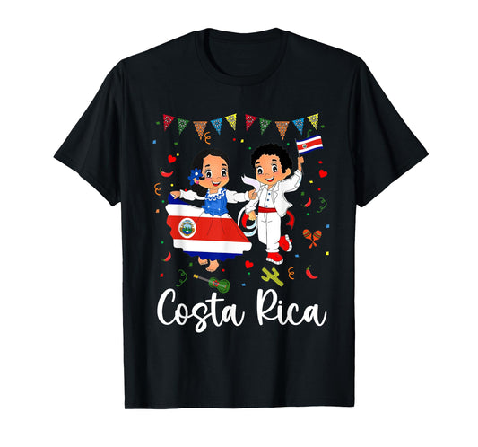 Costa Rica Boy Girl Hispanic Heritage Month Decorations T-Shirt
