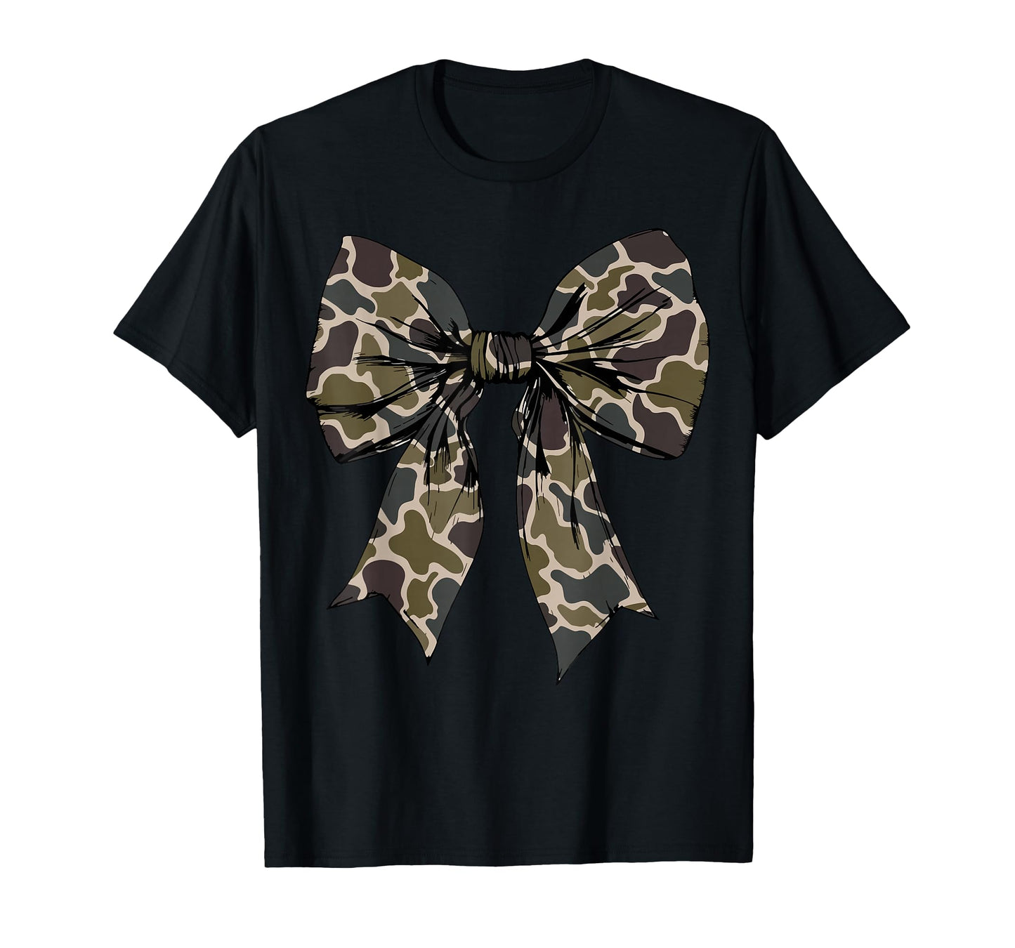 Camouflage Old Camo Bow Camo Coquette Bow Hunting Women Girl T-Shirt