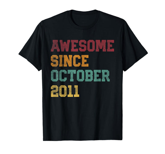 Awesome Since October 2011 14th Birthday 14 Years Old T-Shirt