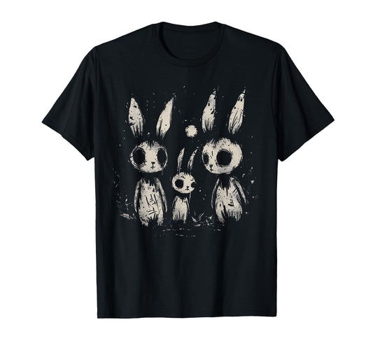Creepy Cute Bunny Rabbits Horror Goth Grunge Alt Aesthetic T-Shirt