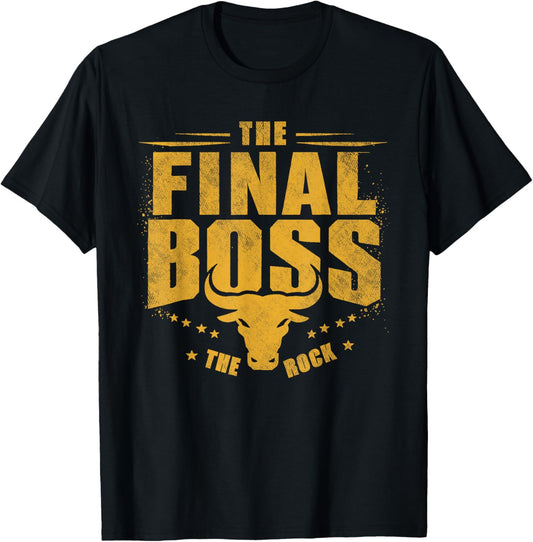 The Final Boss Vintage Rock Music Final Boss Gamer Bull Head T-Shirt