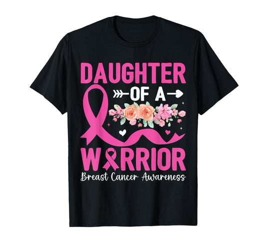Daughter of A Warrior Mom Breast Cancer Girls Support T-Shirt
