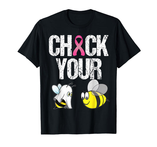 Check Your Boo Bee Funny Ghost Halloween Cancer Breast Pink T-Shirt