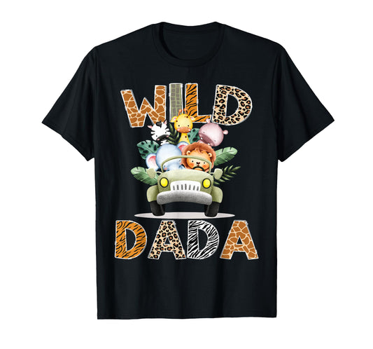 Wild Dada Safari Jungle Animals 1st Birthday Truck T-Shirt