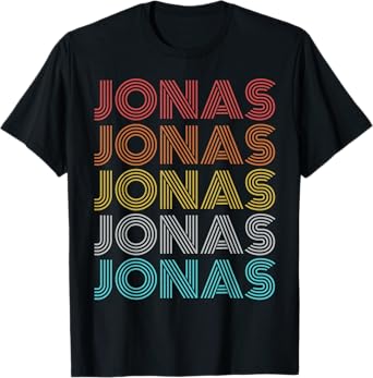Jonas Shirt Retro Vintage Apparel Unisex-Adults and Kids Black Cotton 60% Polyester 40% Short Sleeve T-Shirt Small Classic Fit Crew Neck Spring, Summer