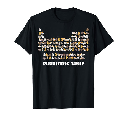 Cat Periodic Table Chemistry Science Gifts For Cat Dad Mom T-Shirt for Men Women Kids