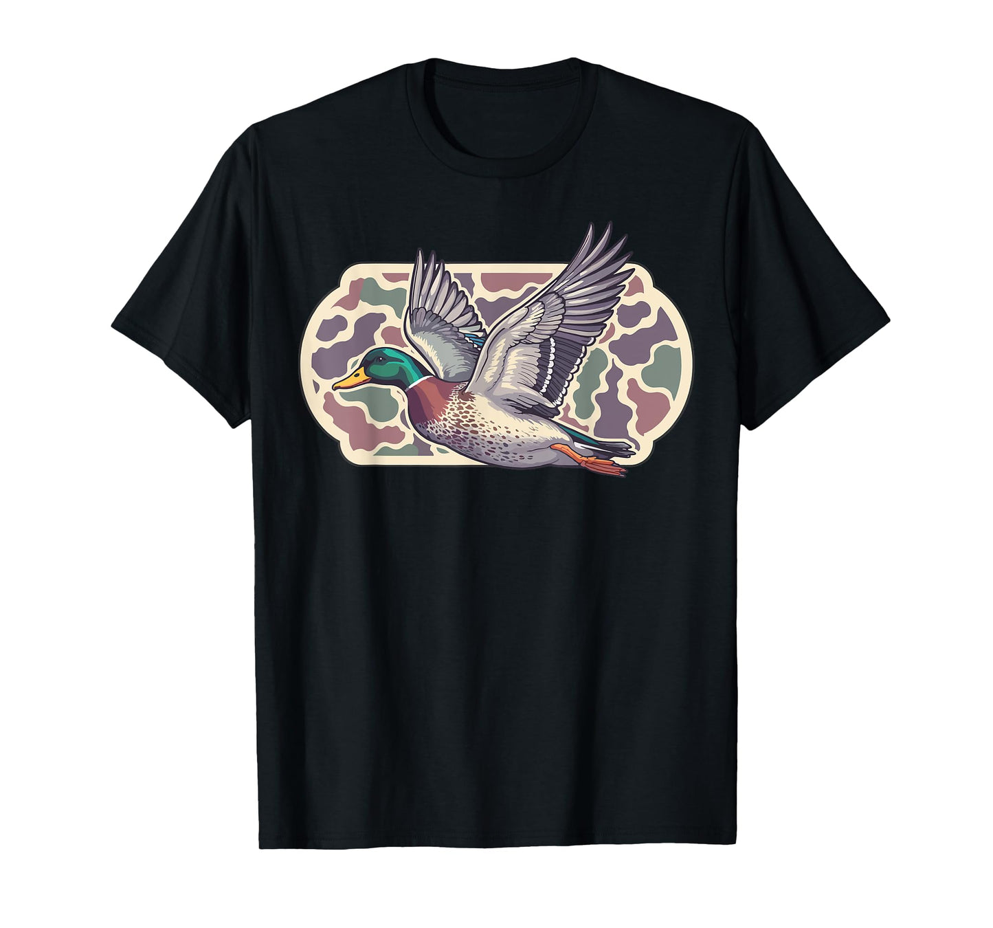 Camo Patriotic Mallard Duck Camouflage Flying Duck Hunting T-Shirt