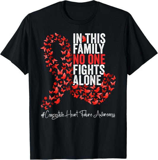 Congestive Heart Failure Awareness Month Red Ribbon T-Shirt