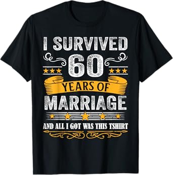 60th Wedding Anniversary shirt Couples Husband Wife 60 Years T-Shirt