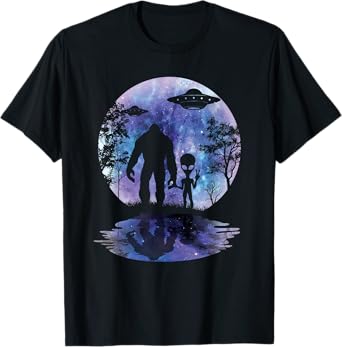 Alien Bigfoot Moon Sasquatch UFO Extraterrestrial Men women T-Shirt
