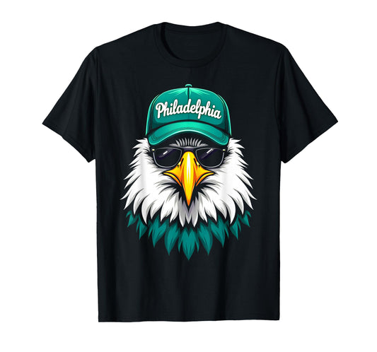 Cool Face Eagles with Sunglasses Women Men Kids Funny Tees T-Shirt