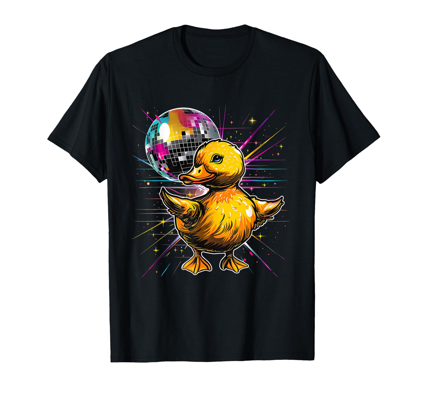 Rubber Duck Disco Dancing Disco Ball Music Rubber Duckie T-Shirt