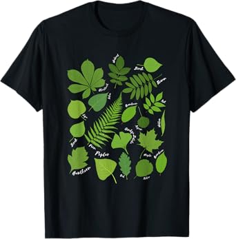 Different Types of Tree Leaves Common Leaves Nature Lovers T-Shirt