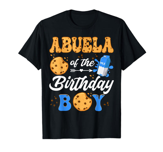 Abuela Of The Birthday Boy Milk And Cookies 1St Birthday T-Shirt