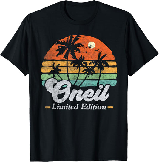 Oneil Surname Funny Retro 90s Birthday Beach Family Vacation T-Shirt